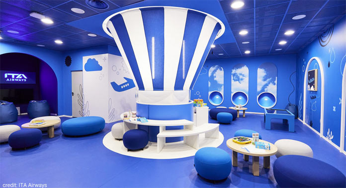 ita airways fantasia lounge for unaccompanied minors at rome fco