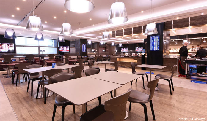 ita airways - piazza di spagna lounge at rome fiumicino